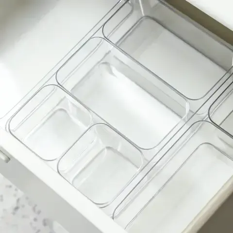 קופסאות סידור שקופות למגירה ולשולחן